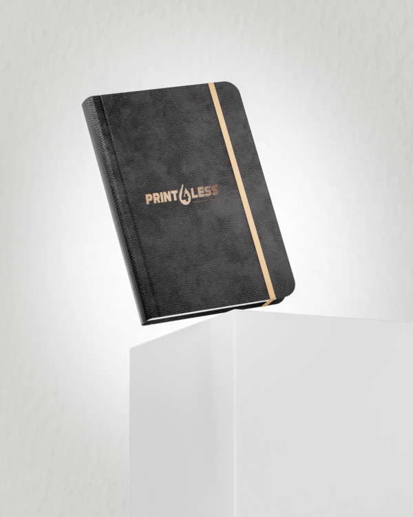 Black luxury leather diary logo product mockup on white background 3d render Diaries